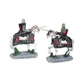 Figurine Templier en résine avec lance, 20cms Commencement