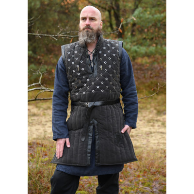 Gambeson sans manches avec détails faits à la main, noir Commencement