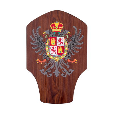 Porte-épée en bois avec bouclier Tolède Commencement