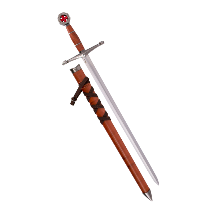 Espada de cadete con guarda de níquel y mango marrón Inicio