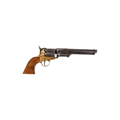 Confederate revolver in aged black, designed by Griswold & Gunnison...