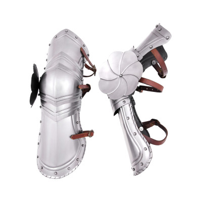 Gothic leg guards, pair, 1.2mm steel The poleyon knee pads are arti...