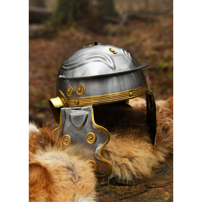 Roman Centurion Helmet FACTSHEET  Width Perimeter: 65-67 cms.  Mate...