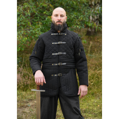 Gambeson longo com fivelas e mangas destacáveis, preto InícioInício