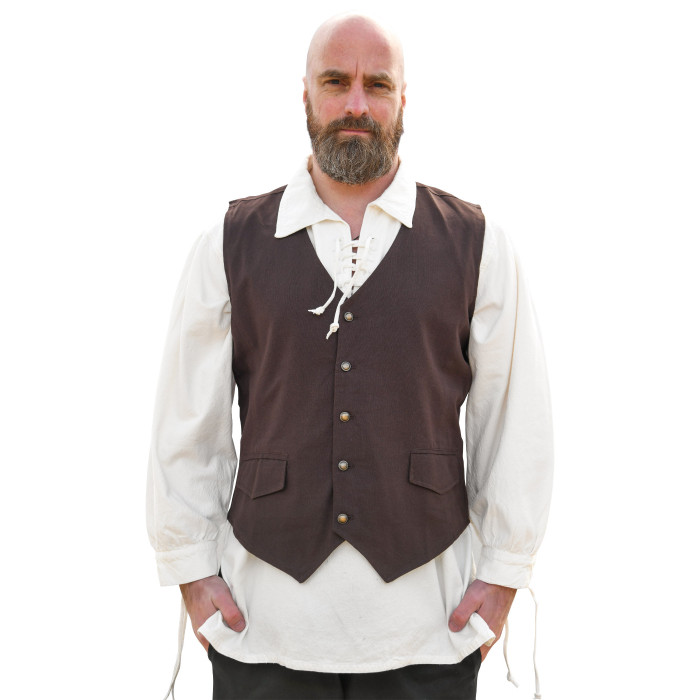Gilet médiéval Lasse, marron Commencement