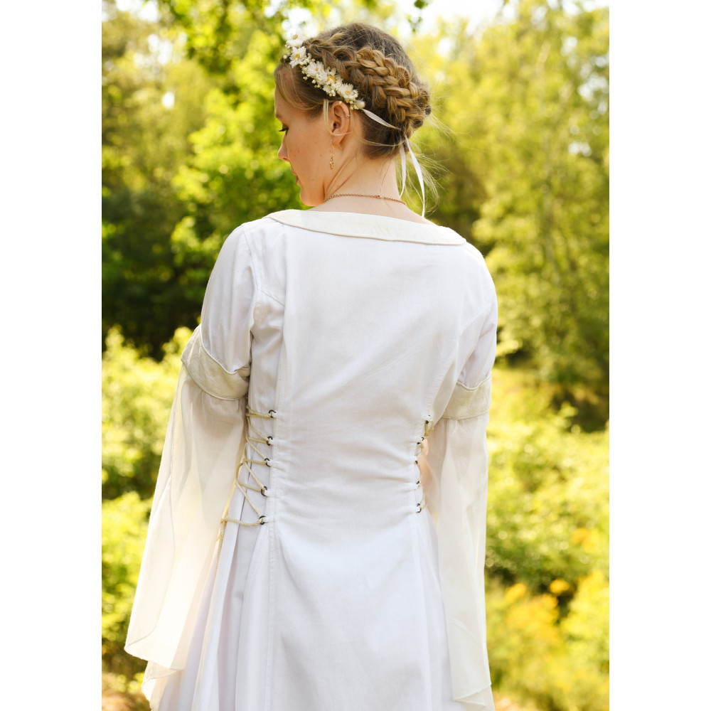 Vestido de Novia Medieval con Corpiño, Vestido de Novia Slim, blanc...