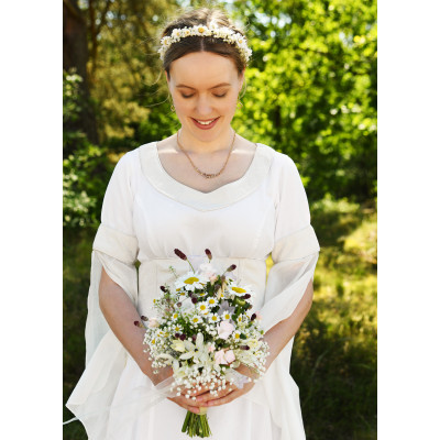 Vestido de Novia Medieval con Corpiño, Vestido de Novia Slim, blanc...