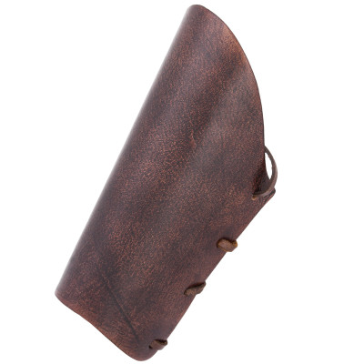 Leather Wrist Protector with Vegvísir Engraving, Brown, 1 UNIT Thes...