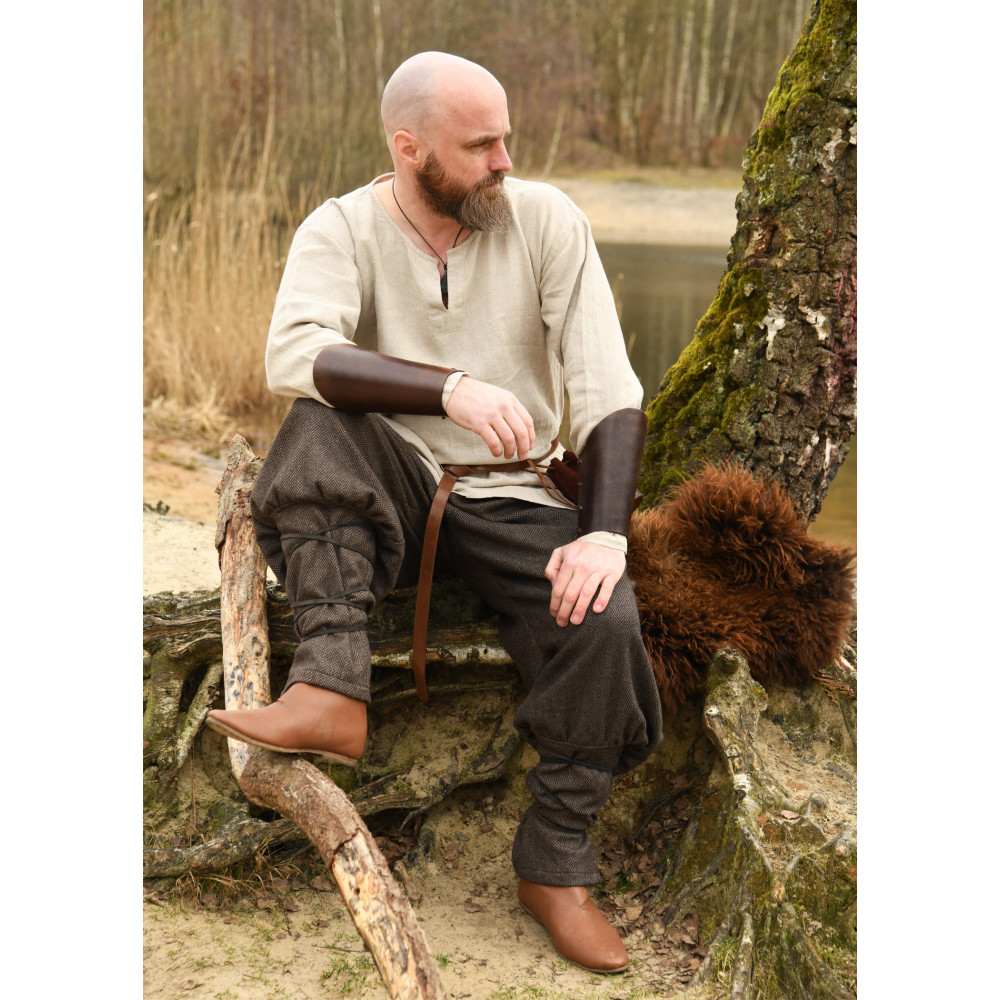 Protector de muñeca de cuero con grabado Vegvísir, marrón, 1 UNIDAD...