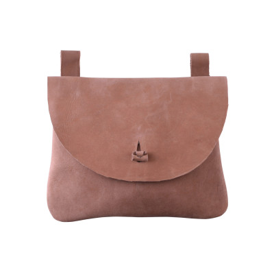 Borsa in pelle con passanti per cintura, forma quadrata Inizio