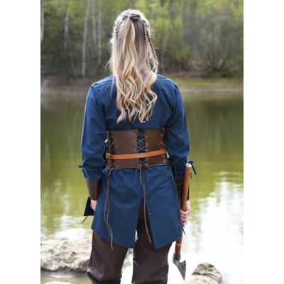 Corpete de pele com atacador, castanho InícioInício