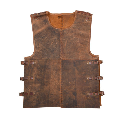 Armure de torse en cuir Sindri huilé, marron Commencement