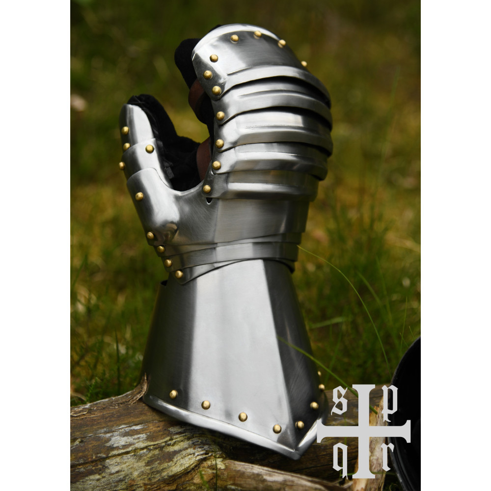 Medieval Glove Gauntlets, 15°-16° C., 1.6mm Steel, Pair, Hand Plate...