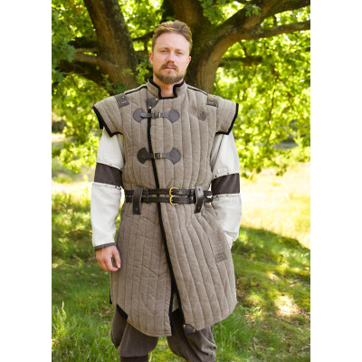 Gambeson Vari Medieval, Aspecto usado, Marrón - Negro Inicio