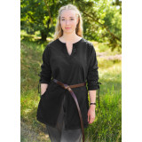 Túnica medieval Yrsa, aspecto usado, negro Inicio