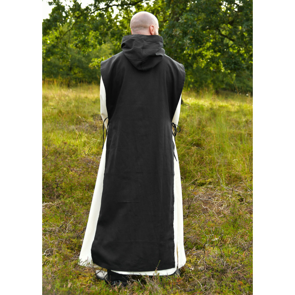 Capuz de monge Anselmo, 2 em 1, cor natural - preto InícioInício