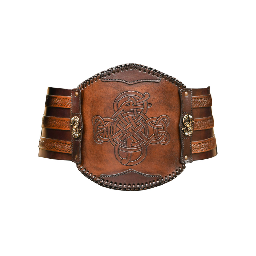 Cinto de Couro Viking com Relevo, marrom InícioInício