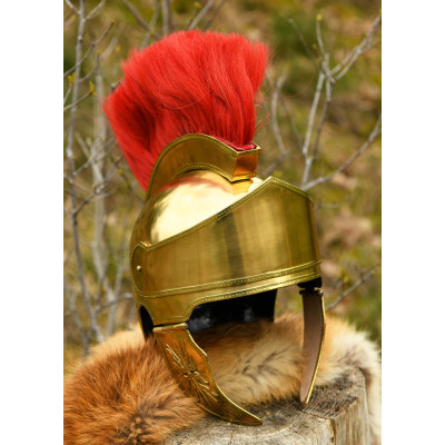 Elmo de latão com pluma OFERTASOFERTAS