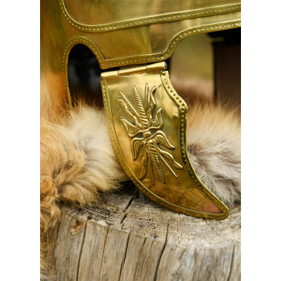 Elmo de latão com pluma OFERTASOFERTAS