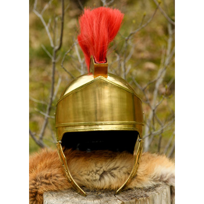 Elmo de latão com pluma OFERTASOFERTAS