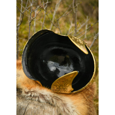 Elmo de latão com pluma OFERTASOFERTAS