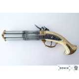 Pistol 4 pipes, France s.XVIII  - 2