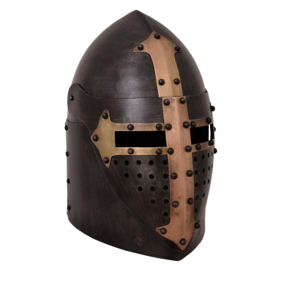 Elmo Templario Grande Sugar Loaf em negro  - 1