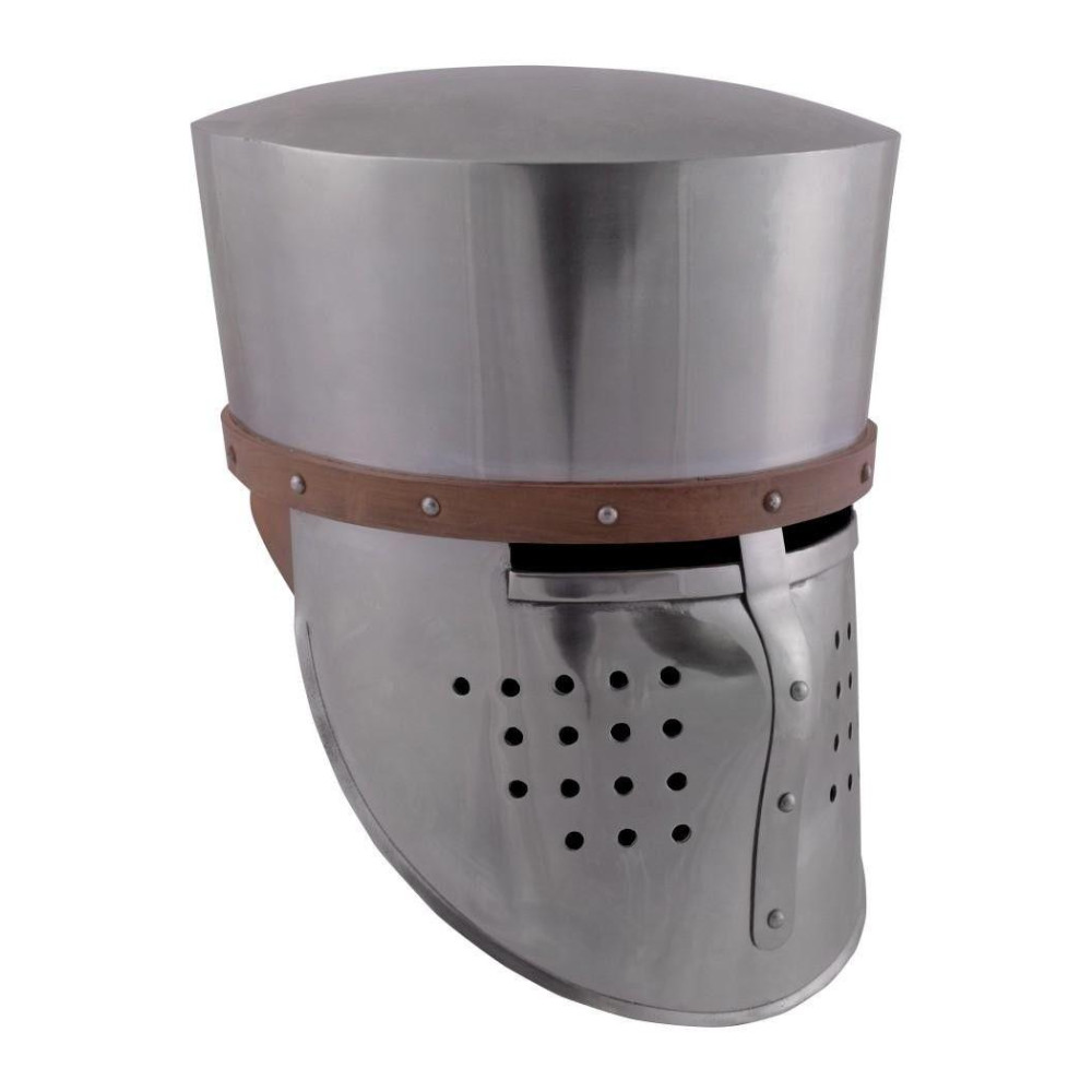 Cross-helmet, 2 mm steel, with leather coating  - 2