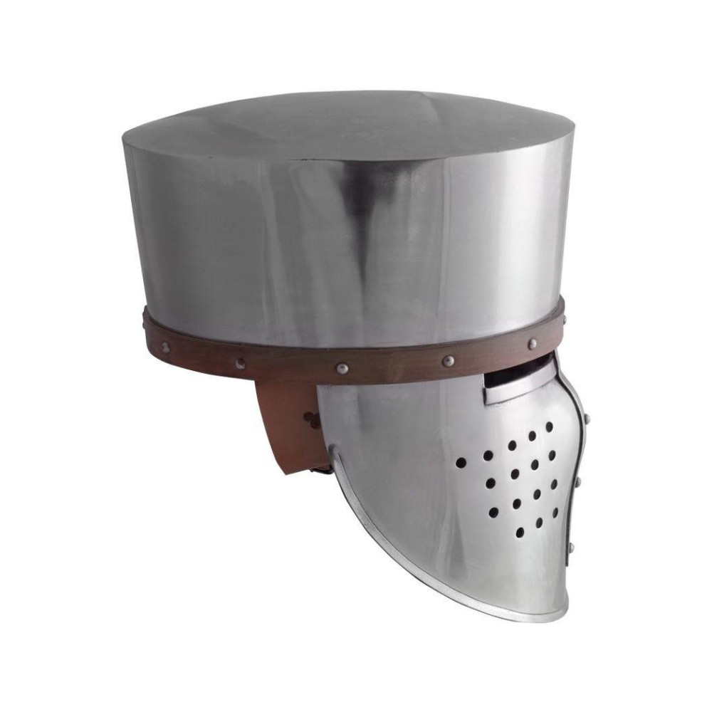 Capacete cruzado, 2 mm de aço, com revestimento de couro  - 3