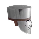 Capacete cruzado, 2 mm de aço, com revestimento de couro  - 3