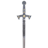 Silver Templar Sword - Blue Enamel  - 4