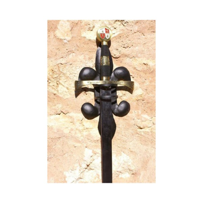 Apoyo de flor de lys medieval 1 espada  - 1
