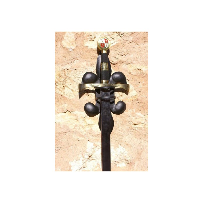 Suporte medieval flor de lys para 1 espada  - 1