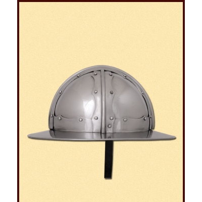 Capacete italiano , cerca de 1460, aço de 1,6 mm  - 2